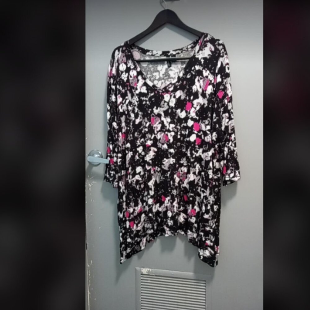 Cynthia Rowley Printed Long Sleeve Tunic Sz 3X